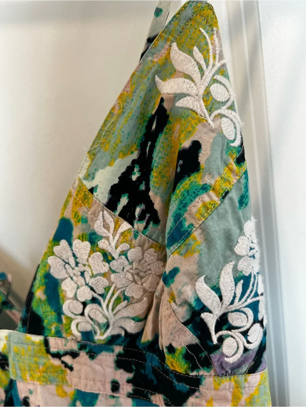 Free People Teal Green Floral Tiered Maxi Dress